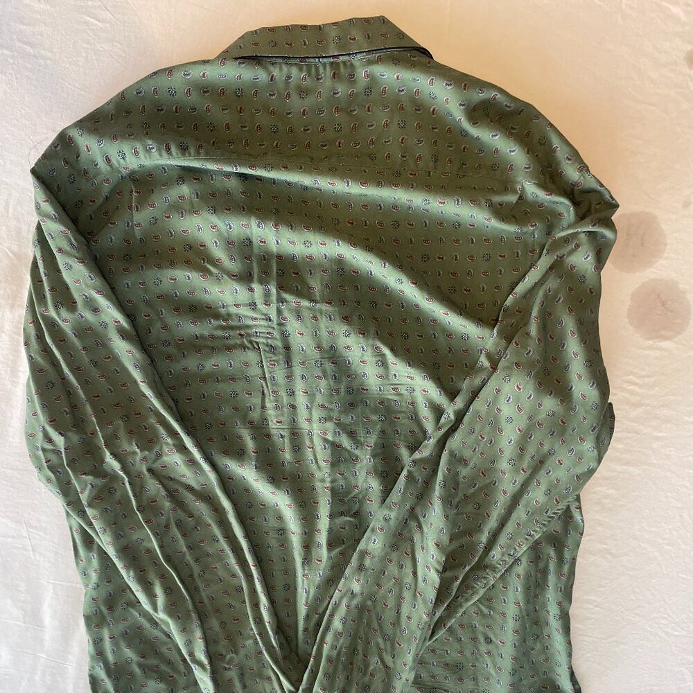 The Kooples Paisley forest green button-up Size L - Excellent Condition - Picture 3 of 5